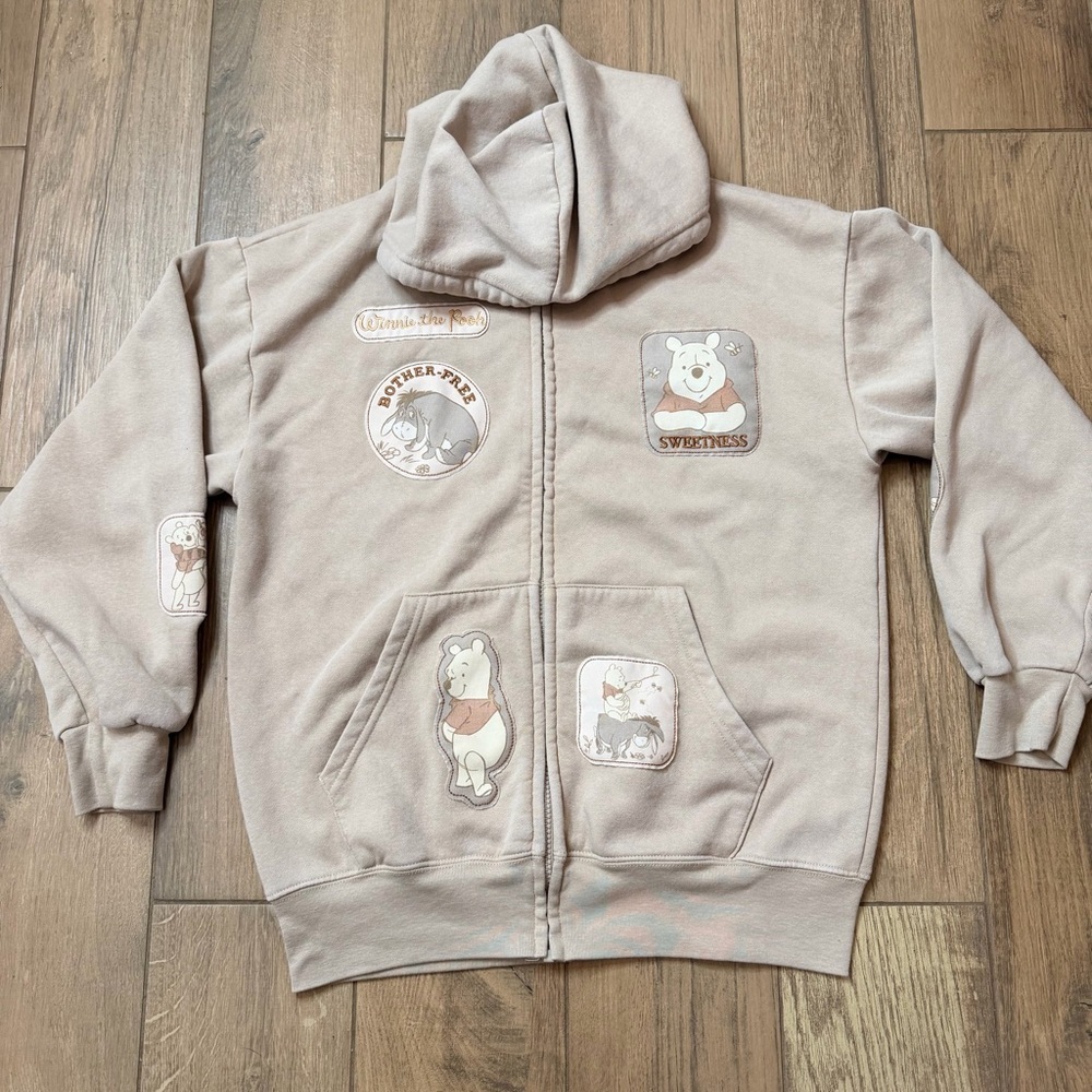 Disney Winnie The Pooh Women’s XSmall Eeyore Patch Hoodie Full Zip Y2K